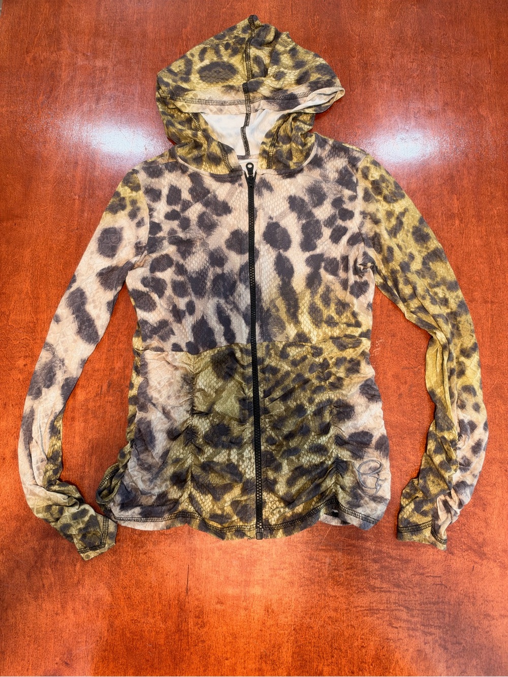 Equilibrium Leopard Print Zip up Hoodie